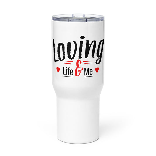 Loving Life - ravel mug with a handle